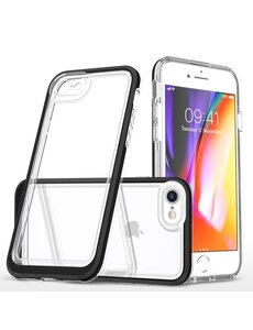 Ntech Bumper geschikt voor Apple iPhone SE 2022 Hoesje Zwart / Transparant