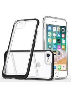 Ntech Bumper geschikt voor Apple iPhone 7 plus / 8 plus Hoesje Zwart / Transparant