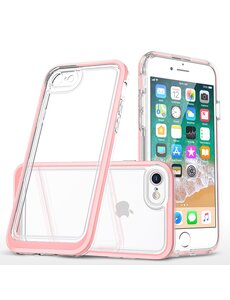Ntech Bumper geschikt voor Apple iPhone 7 plus / 8 plus Hoesje Rose Goud / Transparant