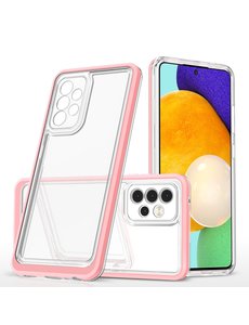 Ntech Bumper geschikt voor Samsung A53 Hoesje Rose Goud / Transparant