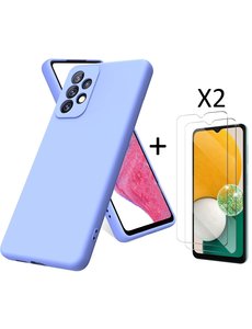 Ntech Samsung A13 4G Hoesje siliconen Licht Blauw case Liquid TPU backcover