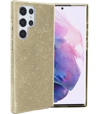 oTronica Samsung Galaxy S22 Ultra glitter backcover-Goud