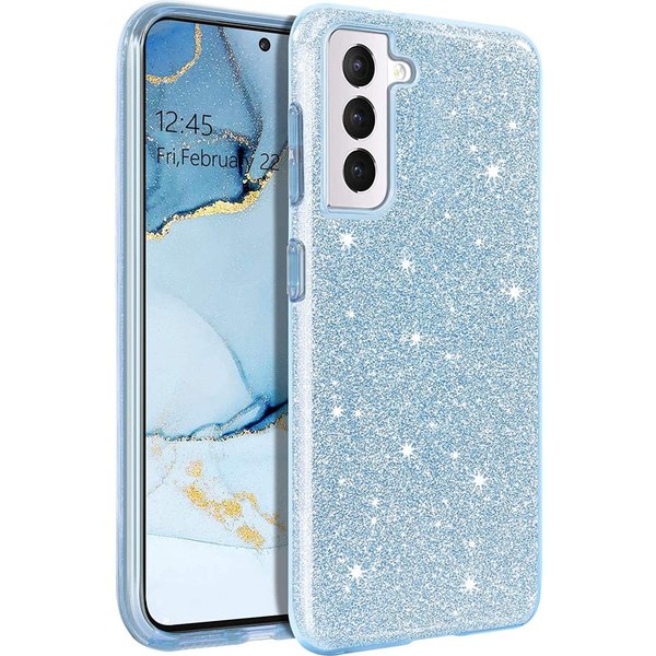 oTronica Hoesje Geschikt Voor Samsung Galaxy S22 hoesje glitter backcover – Blauw – oTronica