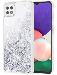 oTronica Samsung Galaxy A22 5G glitter backcover-Zilver