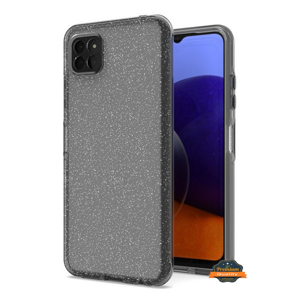 oTronica Hoesje Geschikt Voor Samsung Galaxy A22 5G hoesje glitter backcover – Zwart – oTronica