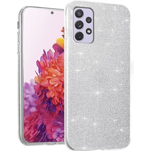 oTronica Hoesje Geschikt Voor Samsung Galaxy A53 hoesje glitter backcover – Zilver – oTronica