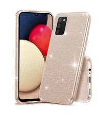 oTronica Samsung Galaxy A02S glitter backcover-Goud