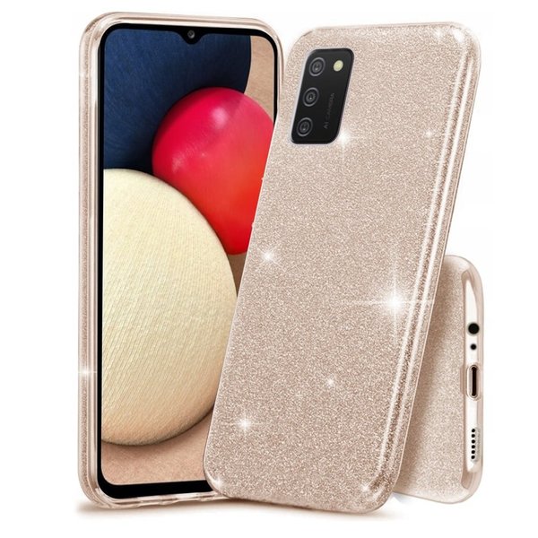 oTronica Hoesje Geschikt Voor Samsung Galaxy A02S hoesje glitter backcover – Goud – oTronica