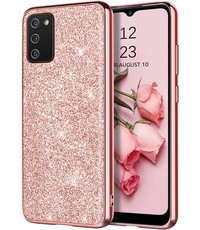 oTronica Samsung Galaxy A02S glitter backcover - Rosegoud