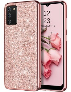 oTronica Samsung Galaxy A02S glitter backcover - Rosegoud