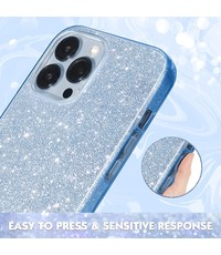 oTronica IPhone 13 Pro glitter backcover - Blauw