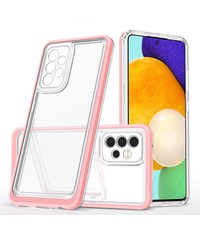 Ntech Bumper geschikt voor Samsung A04S Hoesje Rose Goud