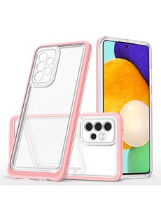 Ntech Bumper geschikt voor Samsung A04S Hoesje Rose Goud