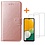 Ntech Hoesje Geschikt Voor Samsung Galaxy A04S / A13 5G hoesje bookcase Met 2x Screenprotector - tempered glass – Rosegoud