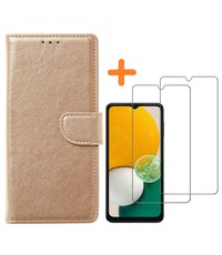 Ntech Samsung A04S hoesje bookcase Goud - Galaxy A04S / A13 5G wallet