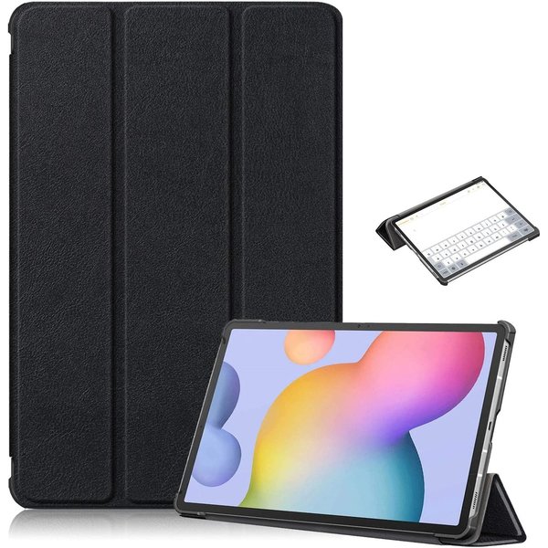 Ntech Hoes Geschikt voor Samsung Galaxy Tab S8 hoes – Hoes Geschikt voor Samsung Galaxy Tab S7 hoes - Book Case - Smart Cover – trifold case – 11 inch – Zwart