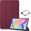 Ntech Hoes Geschikt voor Samsung Galaxy Tab S8 hoes – Hoes Geschikt voor Samsung Galaxy Tab S7 hoes - Book Case - Smart Cover – trifold case – 11 inch – Wine Rood