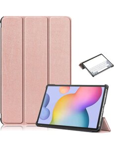 Ntech Samsung Tab S8 hoes Book Case Smart Cover Rose Goud