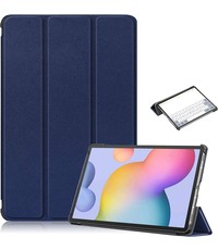 Ntech Samsung Tab S8 hoes Book Case Smart Cover Donker Blauw