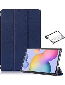 Ntech Samsung Tab S8 hoes Book Case Smart Cover Donker Blauw