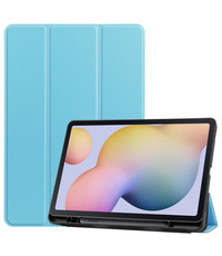 Ntech Samsung Tab S8 hoes Book Case Smart Cover Licht Blauw