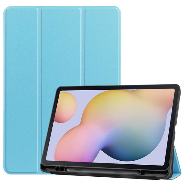 Ntech Hoes Geschikt voor Samsung Galaxy Tab S8 hoes – Hoes Geschikt voor Samsung Galaxy Tab S7 hoes - Book Case - Smart Cover – trifold case – 11 inch – Licht Blauw