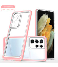 oTronica Samsung Galaxy S21 Ultra hoesje backcover met bumper – Roze