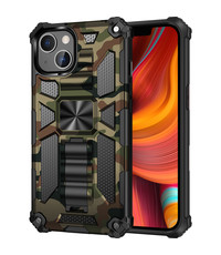 oTronica iPhone 13 Pro Max rugged extreme backcover met ring houder Camouflage groen