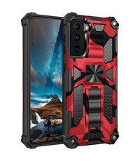 oTronica Samsung S22 Plus rugged extreme backcover met ring houder Camouflage rood