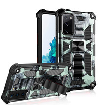 oTronica Samsung S21 Plus rugged extreme backcover met ring houder Camouflage marineblauw