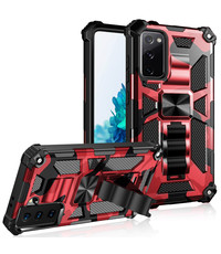 oTronica Samsung S20 FE rugged extreme backcover met ring houder Camouflage rood
