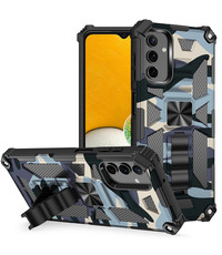 oTronica Samsung A53 rugged extreme backcover met ring houder Camouflage marineblauw
