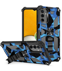 oTronica Samsung A52 rugged extreme backcover met ring houder Camouflage blauw