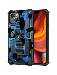 oTronica iPhone 12/12 Pro rugged extreme backcover met ring houder Camouflage blauw
