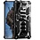 oTronica Hoesje Geschikt Voor Samsung Galaxy S22 Ultra hoesje rugged extreme backcover met ring houder Camouflage Marmer - Zwart