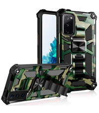 oTronica Samsung A52 rugged extreme backcover met ring houder Camouflage groen