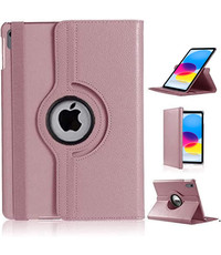 Ntech iPad 2022 hoes Draaibare bookcase Rose Gold - iPad hoes 10th generatie