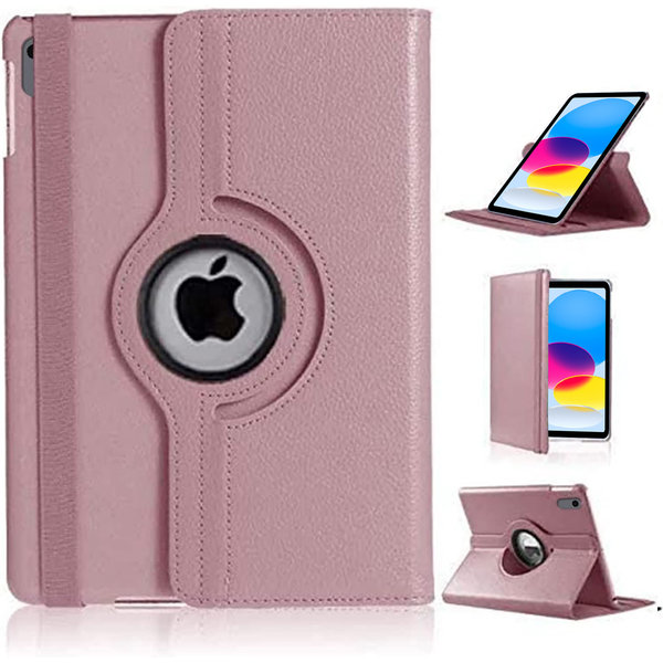 Ntech Hoes geschikt voor iPad A16 hoes 11th Generation 11 Inch 2025 Rose Goud / iPad 2022 (10.9) 10e generatie draaibare bookcase 360° Case