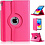 Ntech Hoes geschikt voor iPad 2022 (10.9) 10e generatie draaibare bookcase 360° Case - Pink