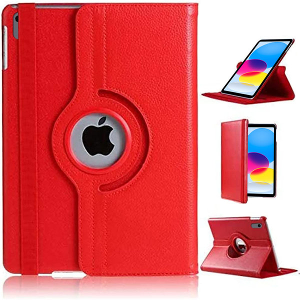 Ntech Hoes geschikt voor iPad 2022 (10.9) 10e generatie draaibare bookcase 360° Case - Rood