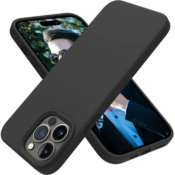 Ntech Ntech hoesje TPU Siliconen Backcover Hoesje Case Geschikt voor iPhone 14 Pro Max - Zwart