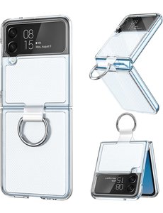 Ntech Samsung Z Flip 4 hoesje Transparant Luxe Backcover