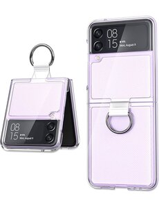 Ntech Samsung Z Flip 3 hoesje Transparant Luxe Backcover