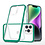 Ntech Hoesje Geschikt voor iPhone 14 Plus Hoesje met bumper - Shockproof case – Groen / Transparant