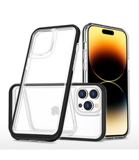 Ntech iPhone 14 Pro Hoesje met bumper Zwart / Transparant