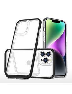 Ntech iPhone 14 Hoesje met bumper Zwart / Transparant