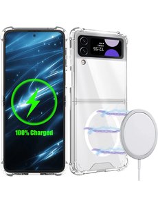 Ntech Samsung Z Flip 4 hoesje met Oplaadfunctie