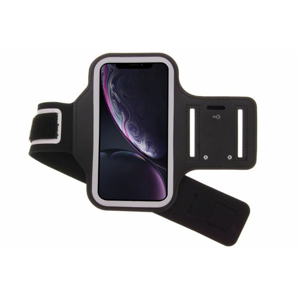 Ntech Hoesje Geschikt voor iPhone Xr hardloop armband - Sportband - hoesje - zwart