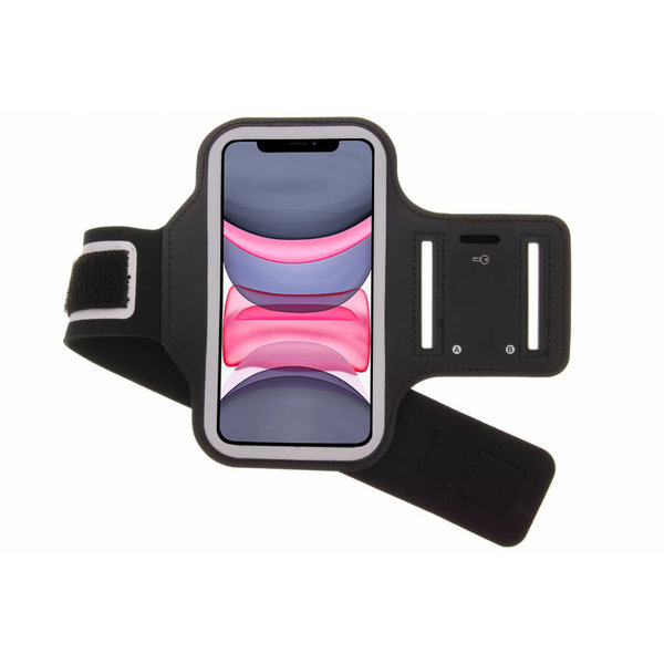 Ntech Hoesje Geschikt voor iPhone 11 hardloop armband - Sportband - hoesje - zwart