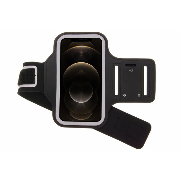 Ntech Hoesje Geschikt voor iPhone 12 Pro hardloop armband - Sportband - hoesje - zwart